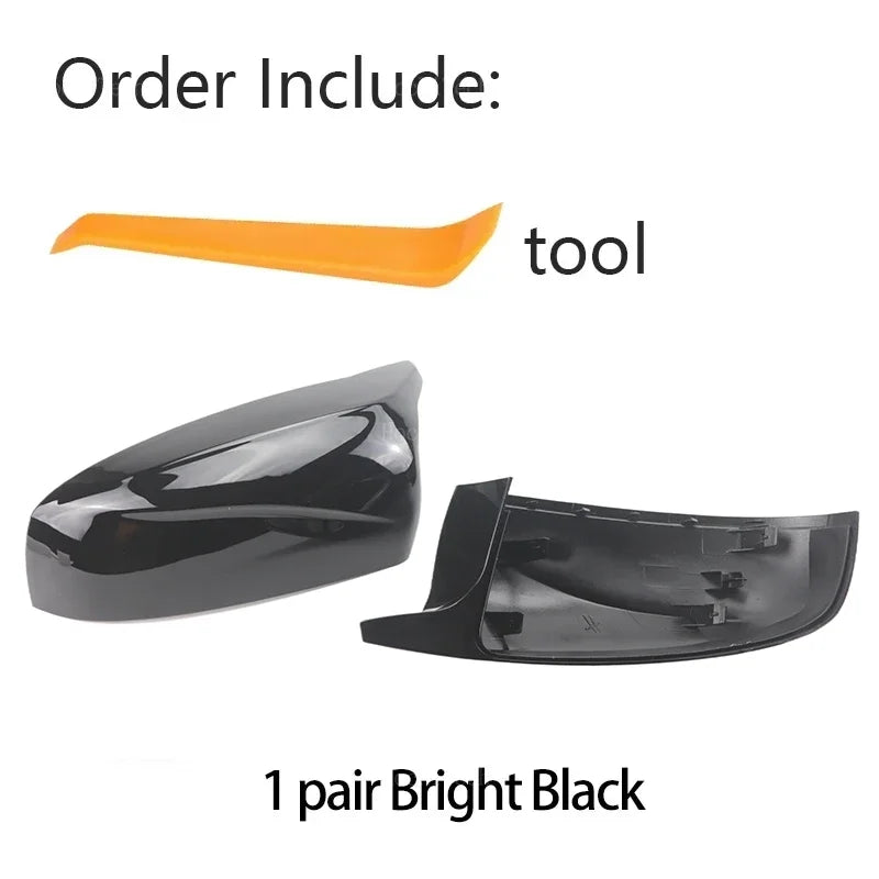 Carbon Fiber Look Black Rearview Side Mirror cover Caps
