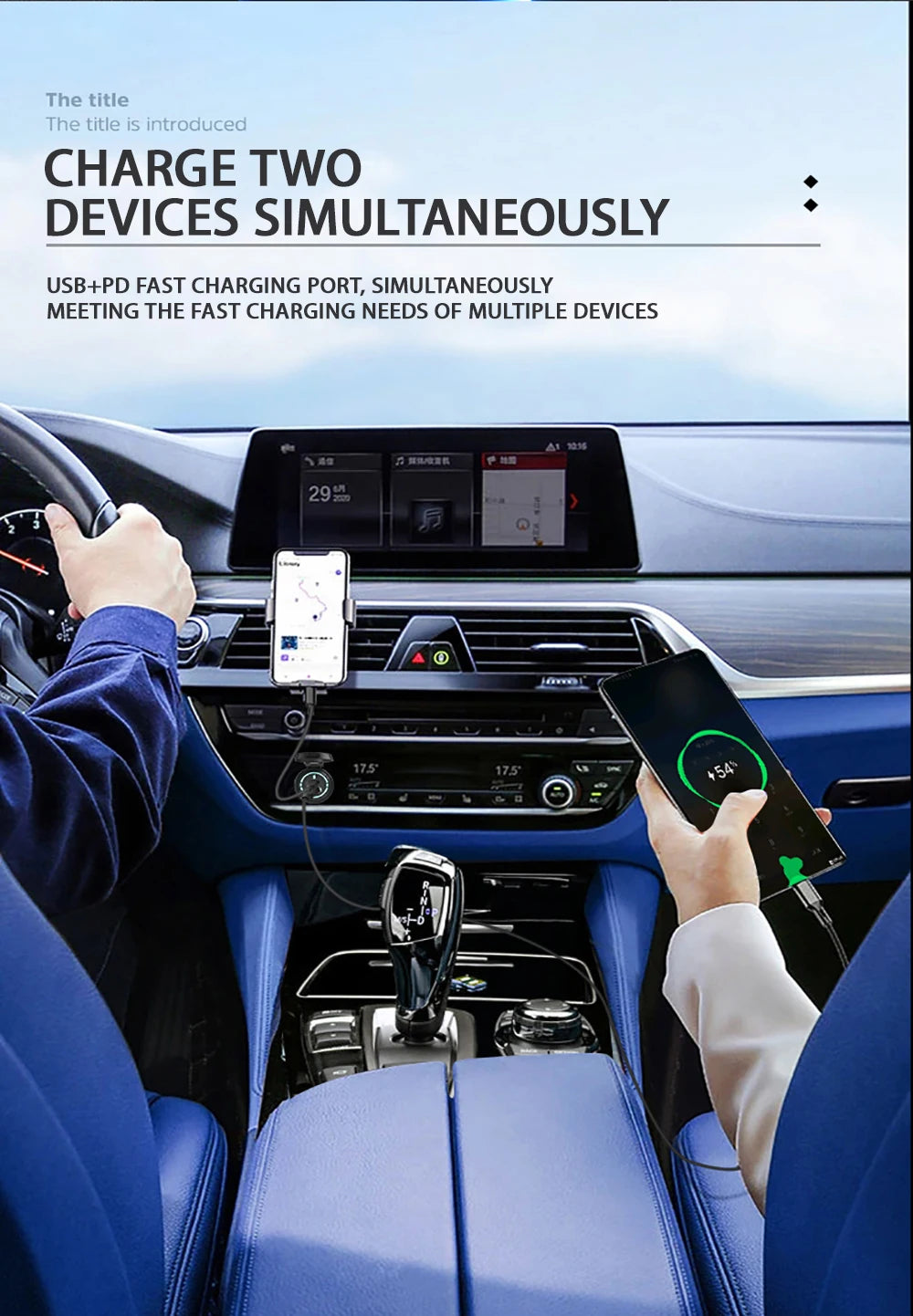 Car USB Charger Socket PD Type C QC 3.0