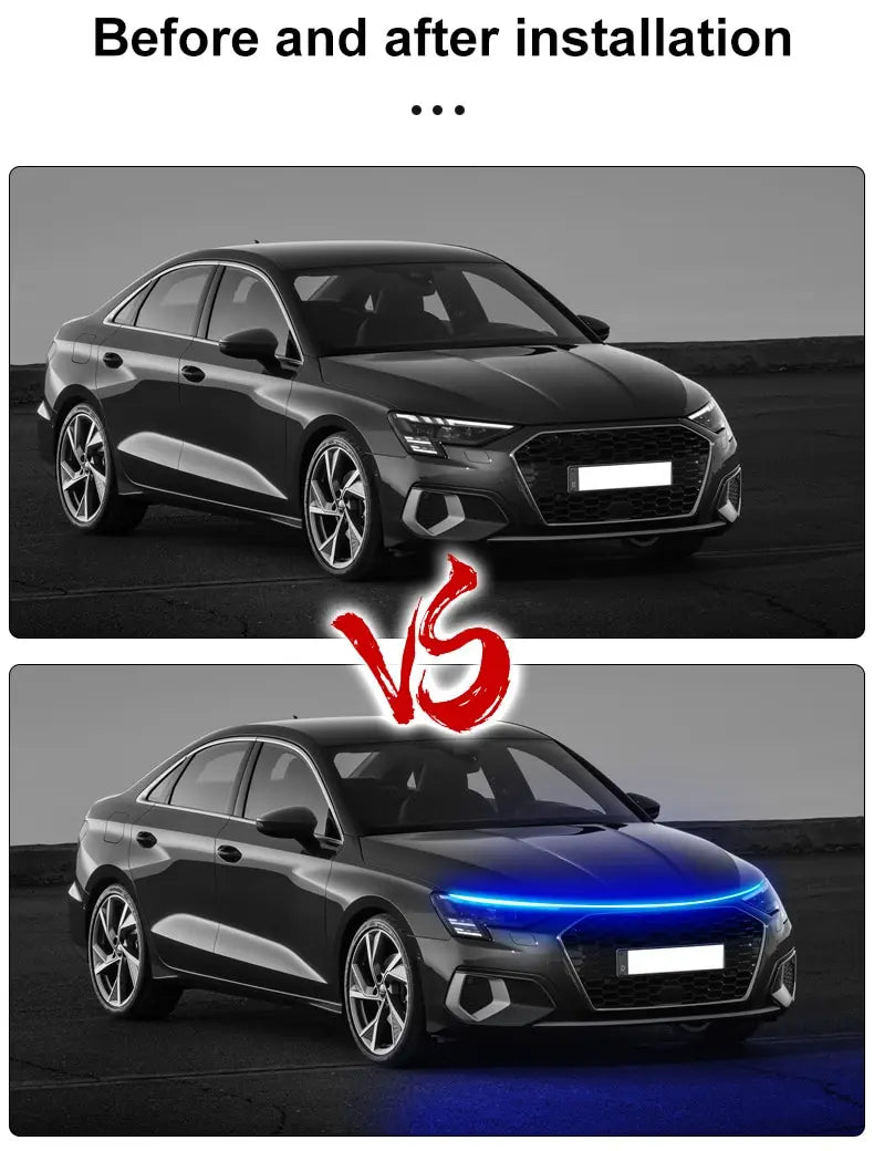 Universal Ambient Lamp LED Car Hood Atmosphere Lght Strip Waterproof