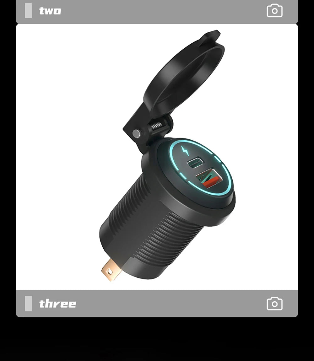 Car USB Charger Socket PD Type C QC 3.0