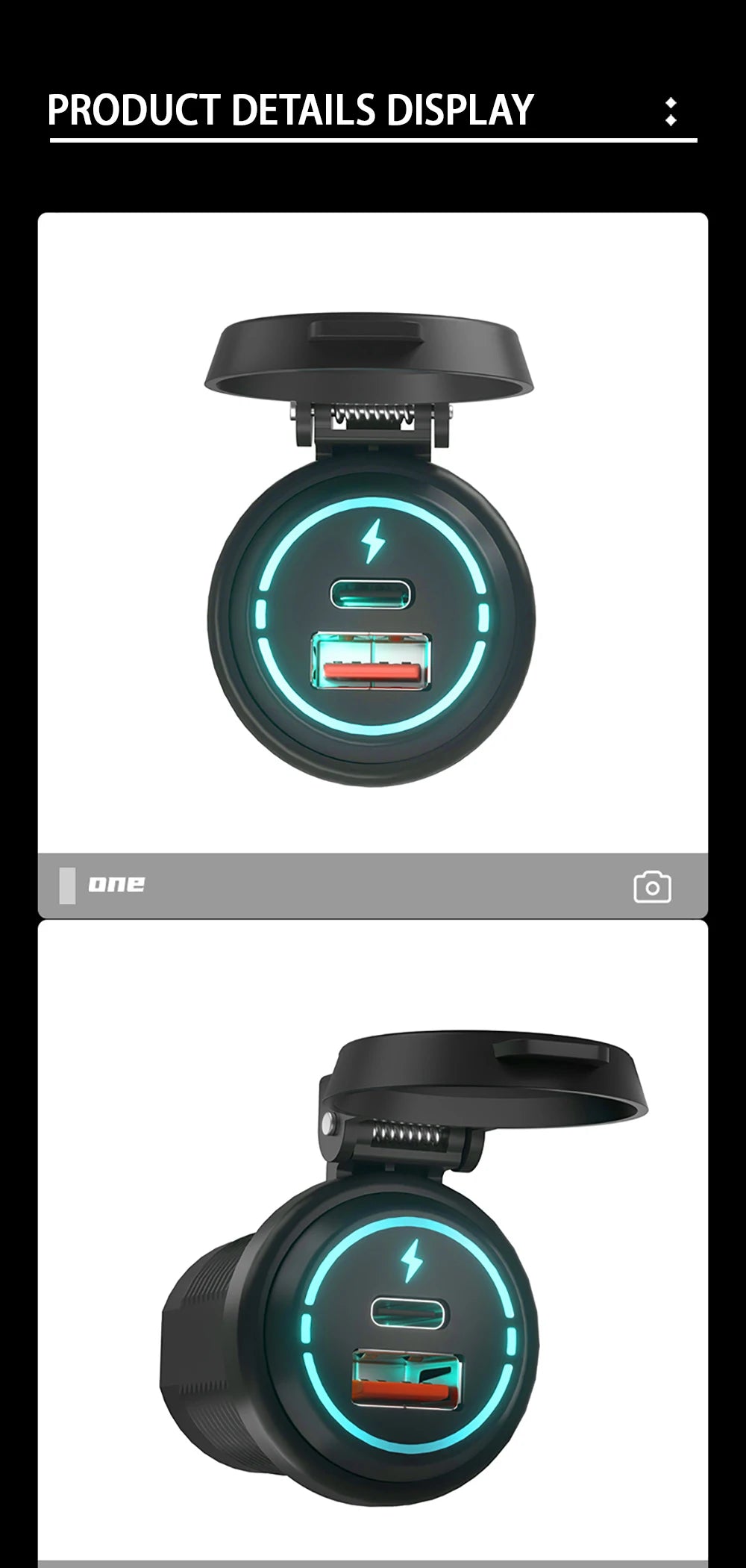 Car USB Charger Socket PD Type C QC 3.0