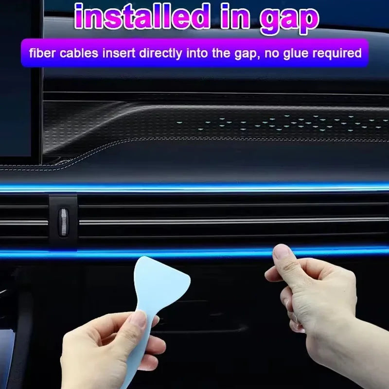 Car RGB Ambient LED Light Strip 12345M APP Control USB Fiber Optic