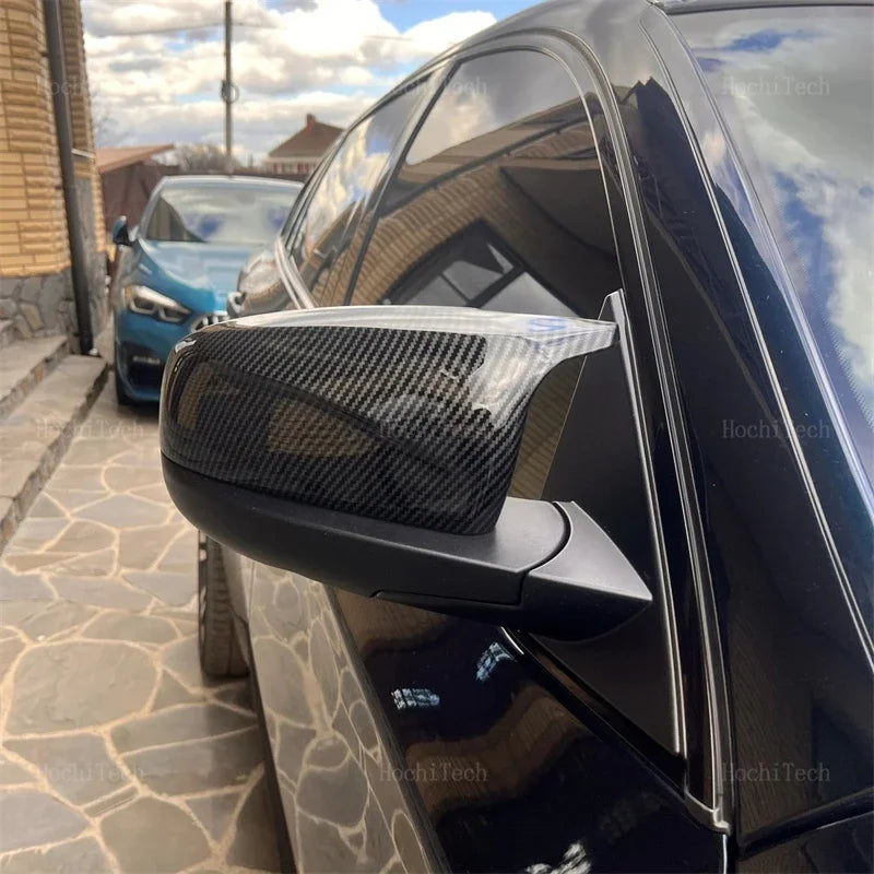 Carbon Fiber Look Black Rearview Side Mirror cover Caps