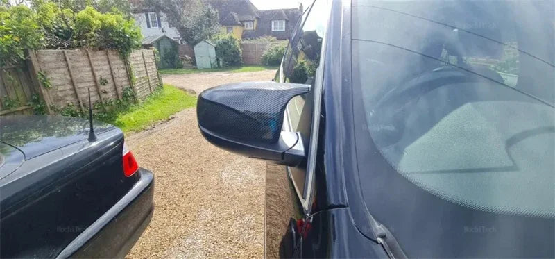 Carbon Fiber Look Black Rearview Side Mirror cover Caps