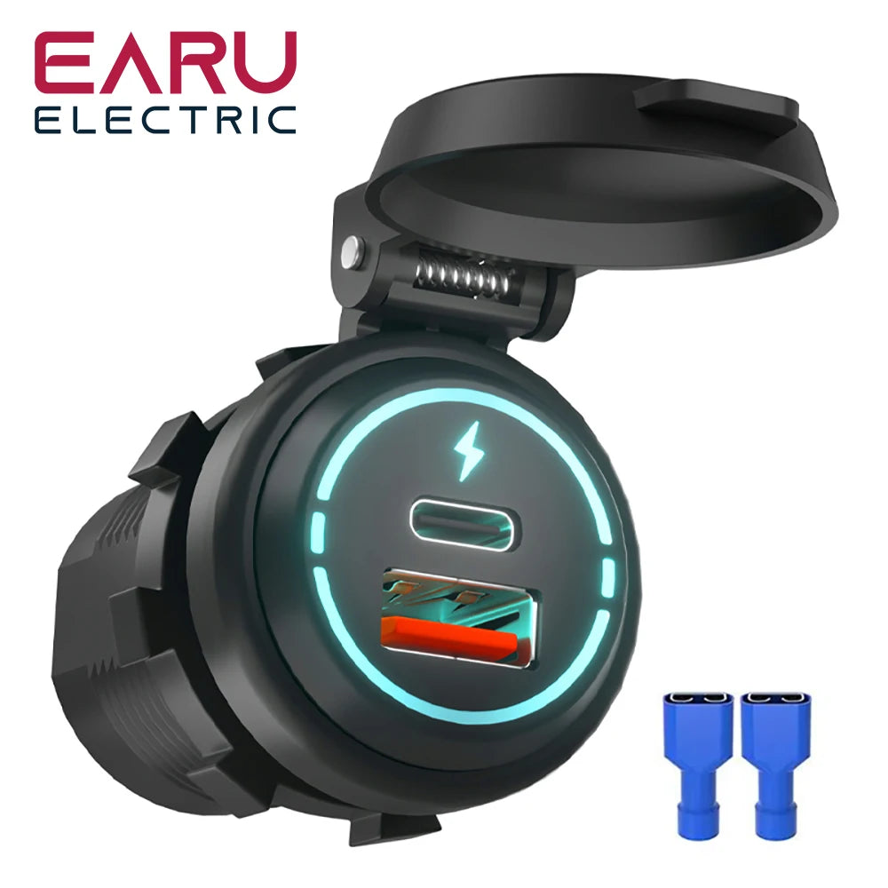Car USB Charger Socket PD Type C QC 3.0