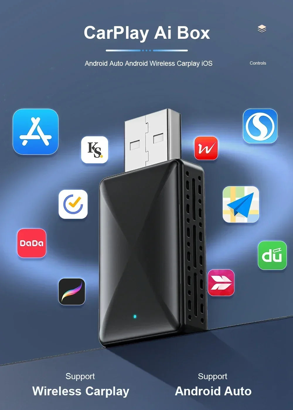 2-in-1 Wireless Adapter CarPlay Wireless Adapter