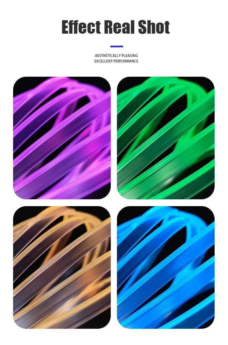 Car RGB Ambient LED Light Strip 12345M APP Control USB Fiber Optic