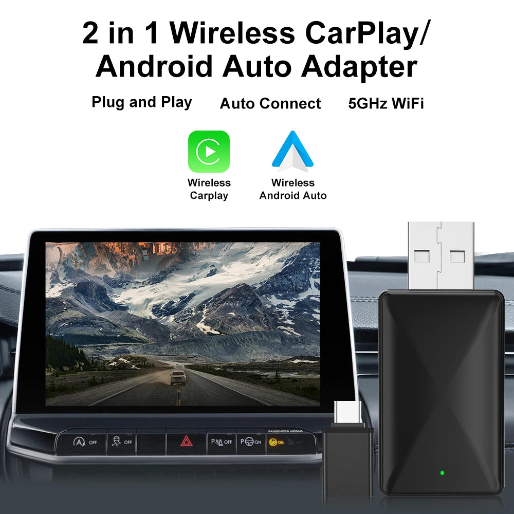 2-in-1 Wireless Adapter CarPlay Wireless Adapter