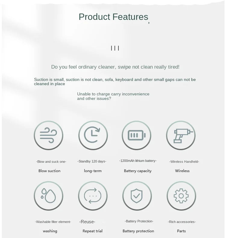 Portable Car Vacuum Cleaner High Suction