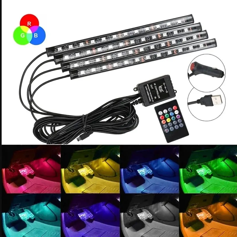 Universal Car RGB Ambient Lights LED Strip for Interior Decoration
